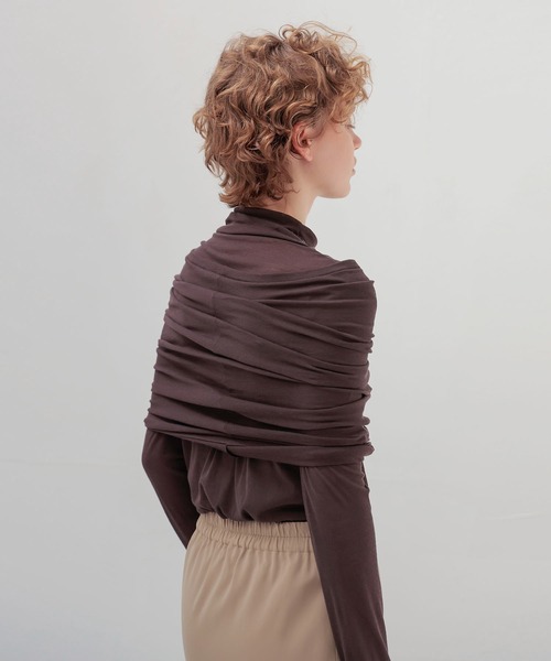 DRESSLAVE(ドレスレイブ)の「Sheer high twist pullover(シアー強撚プルオーバー)(Tシャツ/カットソー・レディース・ブルー/オフホワイト/ブラウン・38)」の4枚目の写真