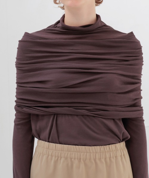 DRESSLAVE(ドレスレイブ)の「Sheer high twist pullover(シアー強撚プルオーバー)(Tシャツ/カットソー・レディース・ブルー/オフホワイト/ブラウン・38)」の5枚目の写真