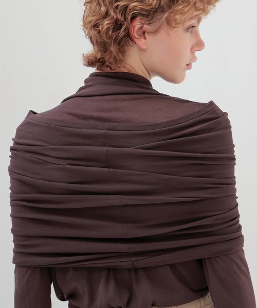 DRESSLAVE(ドレスレイブ)の「Sheer high twist pullover(シアー強撚プルオーバー)(Tシャツ/カットソー・レディース・ブルー/オフホワイト/ブラウン・38)」の7枚目の写真