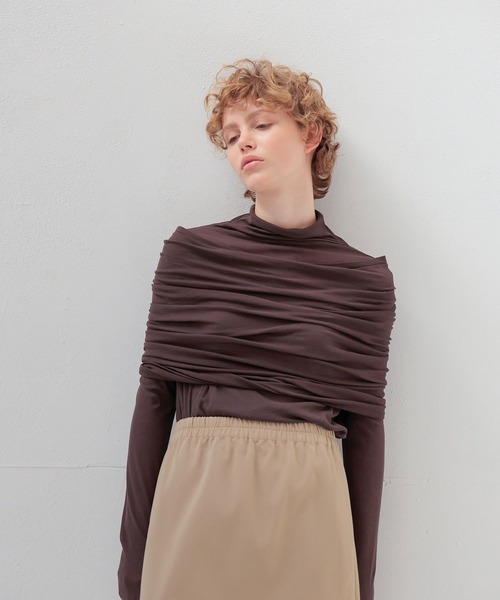DRESSLAVE(ドレスレイブ)の「Sheer high twist pullover(シアー強撚プルオーバー)(Tシャツ/カットソー・レディース・ブルー/オフホワイト/ブラウン・38)」の8枚目の写真