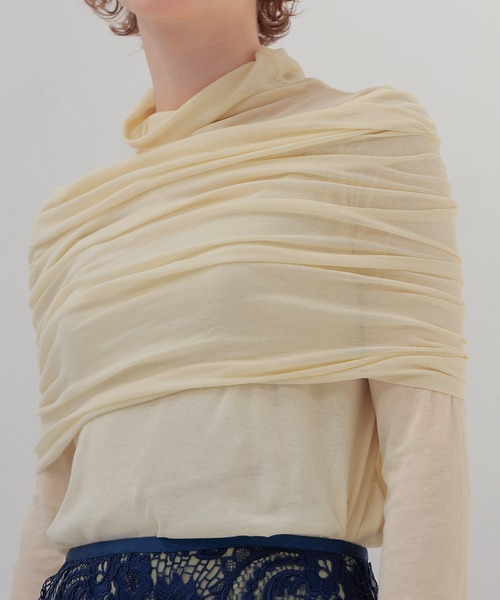DRESSLAVE(ドレスレイブ)の「Sheer high twist pullover(シアー強撚プルオーバー)(Tシャツ/カットソー・レディース・ブルー/オフホワイト/ブラウン・38)」の14枚目の写真