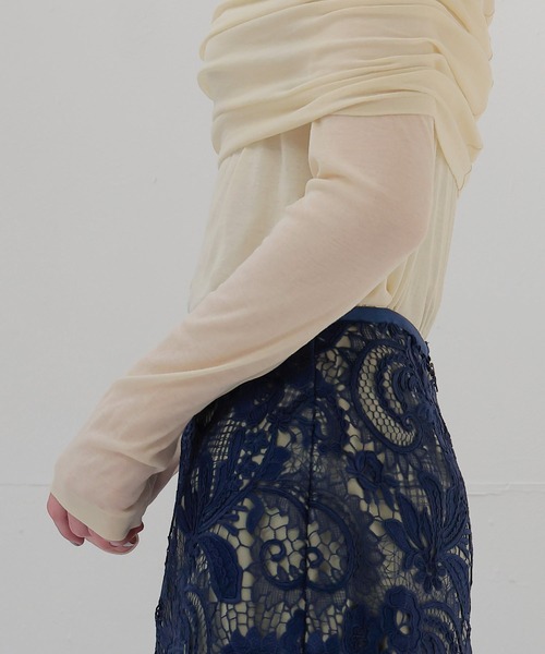 DRESSLAVE(ドレスレイブ)の「Sheer high twist pullover(シアー強撚プルオーバー)(Tシャツ/カットソー・レディース・ブルー/オフホワイト/ブラウン・38)」の15枚目の写真