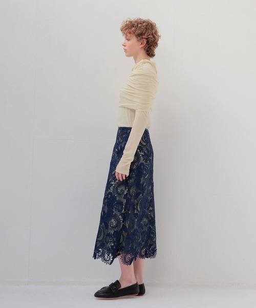 DRESSLAVE(ドレスレイブ)の「Sheer high twist pullover(シアー強撚プルオーバー)(Tシャツ/カットソー・レディース・ブルー/オフホワイト/ブラウン・38)」の17枚目の写真