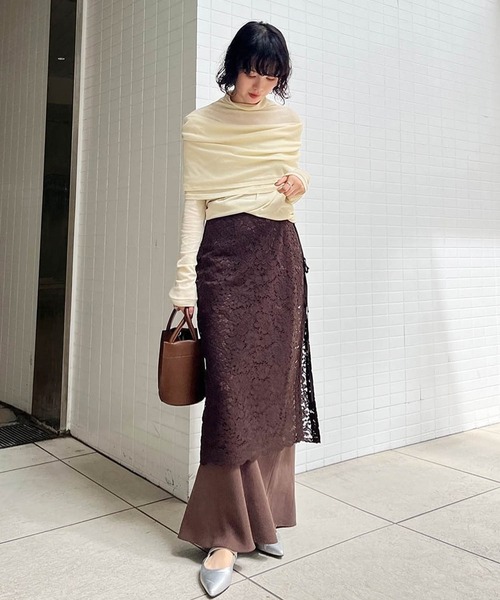 DRESSLAVE(ドレスレイブ)の「Sheer high twist pullover(シアー強撚プルオーバー)(Tシャツ/カットソー・レディース・ブルー/オフホワイト/ブラウン・38)」の19枚目の写真