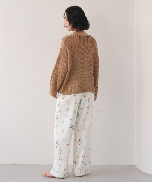 margaux（マルゴー）の「margaux/マルゴー flower イージーパンツ（その他パンツ・レディース・ネイビー/アイボリー・36/38）」の9枚目の写真