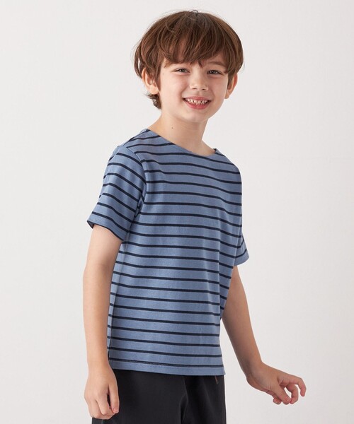 SHIPS any(シップス エニィ)の「SHIPS any: マリンボーダー ボートネック Tシャツ<KIDS>(Tシャツ/カットソー・キッズ・ブラック/ライトブルー/レッド/ライトグリーン/ネイビー・120/130/140/150)」の4枚目の写真