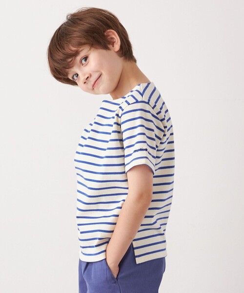 SHIPS any(シップス エニィ)の「SHIPS any: マリンボーダー ボートネック Tシャツ<KIDS>(Tシャツ/カットソー・キッズ・ブラック/ライトブルー/レッド/ライトグリーン/ネイビー・120/130/140/150)」の3枚目の写真