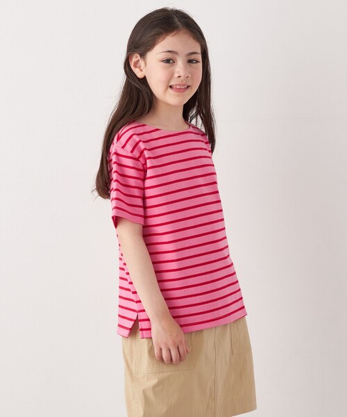 SHIPS any(シップス エニィ)の「SHIPS any: マリンボーダー ボートネック Tシャツ<KIDS>(Tシャツ/カットソー・キッズ・ブラック/ライトブルー/レッド/ライトグリーン/ネイビー・120/130/140/150)」の15枚目の写真