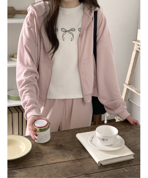 SALTMINT(ソルトミント)の「《韓国ファッション》コットンリボン半袖Tシャツ(Tシャツ/カットソー・レディース・ブラック/グレー/ホワイト・FREE)」の8枚目の写真