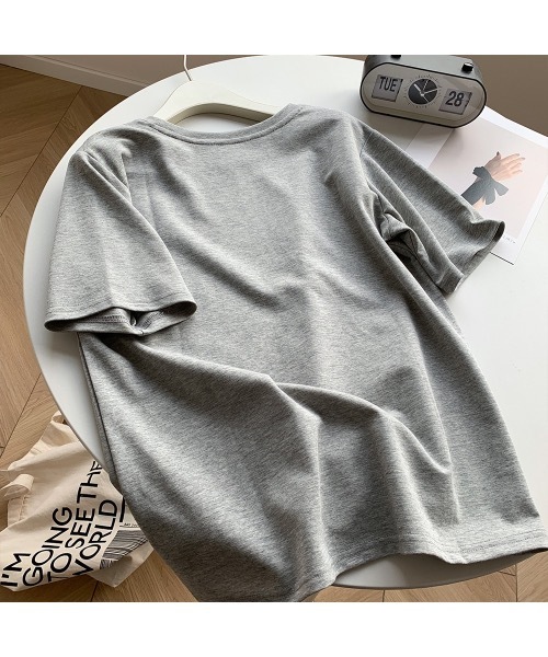 SALTMINT(ソルトミント)の「《韓国ファッション》コットンリボン半袖Tシャツ(Tシャツ/カットソー・レディース・ブラック/グレー/ホワイト・FREE)」の13枚目の写真