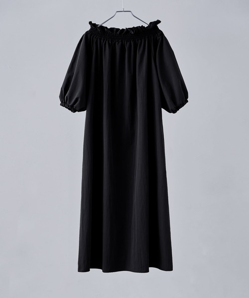 etoll.（エトル）の「タフタボリュームオフショルワンピース（ワンピース・レディース・ブラウン/アイボリー/ブラック・M）」の12枚目の写真