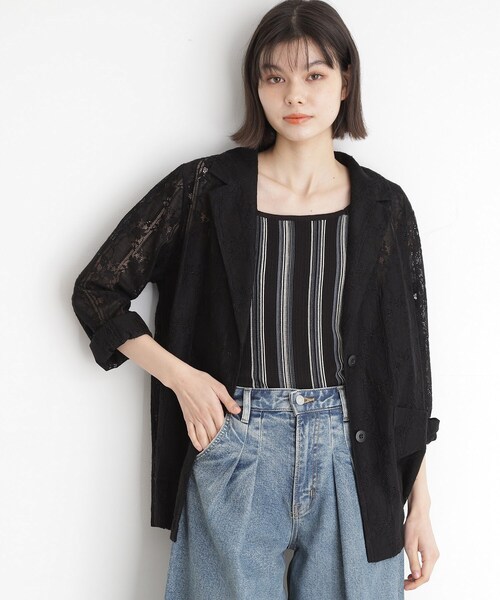 THE SHOP TK （ザ ショップ ティーケー ）の「◆レーステーラードジャケット（テーラードジャケット・レディース・アイボリー/ブラック・12/13）」の17枚目の写真