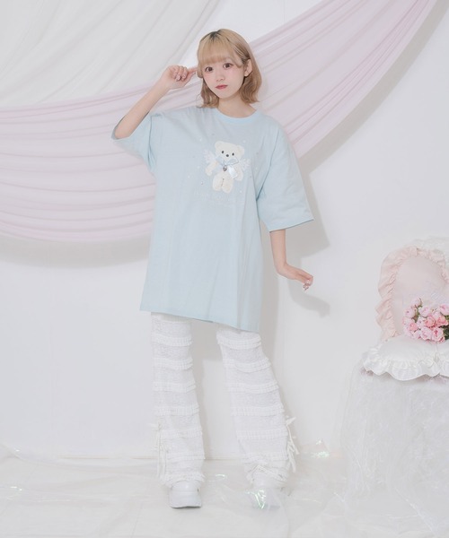 Honey Cinnamon（ハニーシナモン）の「AngelシナモンビジューTシャツ（Tシャツ/カットソー・レディース・ピンク/ブラック/サックスブルー・FREE）」の8枚目の写真