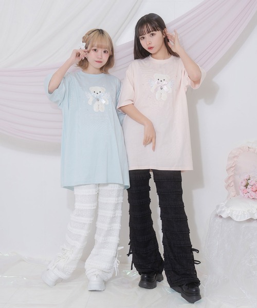 Honey Cinnamon（ハニーシナモン）の「AngelシナモンビジューTシャツ（Tシャツ/カットソー・レディース・ピンク/ブラック/サックスブルー・FREE）」の5枚目の写真