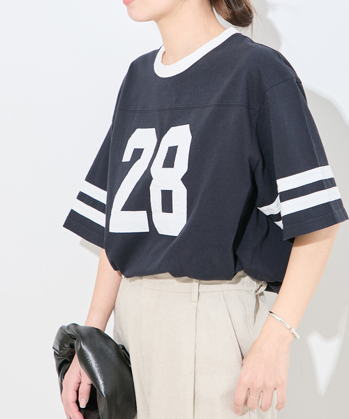 Bonum（ボナム）の「ナンバリングTシャツ（Tシャツ/カットソー・レディース・ネイビー・FREE）」の4枚目の写真