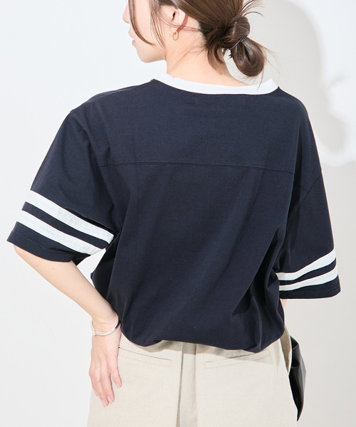 Bonum（ボナム）の「ナンバリングTシャツ（Tシャツ/カットソー・レディース・ネイビー・FREE）」の5枚目の写真