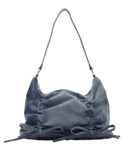 WEGO（ウィゴー）の「WEGO/ギャザーリボンハーフムーンバッグ（ハンドバッグ・レディース・スカイブルー/ブラック/ダークブラウン・FREE）」の10枚目の写真