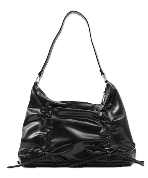 WEGO（ウィゴー）の「WEGO/ギャザーリボンハーフムーンバッグ（ハンドバッグ・レディース・スカイブルー/ブラック/ダークブラウン・FREE）」の13枚目の写真