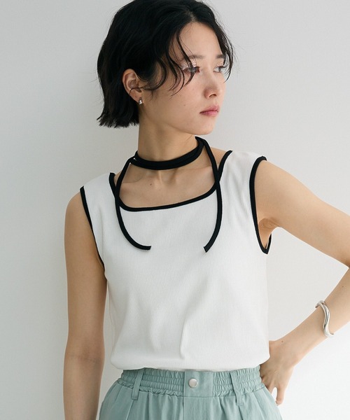 セール】チョーカー付きタンクトップ（タンクトップ）｜Green