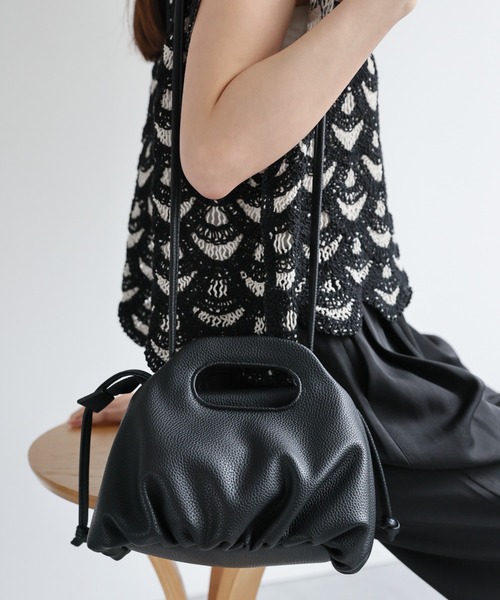 sakishimatokyo(サキシマトーキョー)の「【2WAY】合皮ショルダーバッグ/ギャザー/BAG/バック(ショルダーバッグ・レディース・オフホワイト/ブラック/ベージュ・FREE)」の16枚目の写真