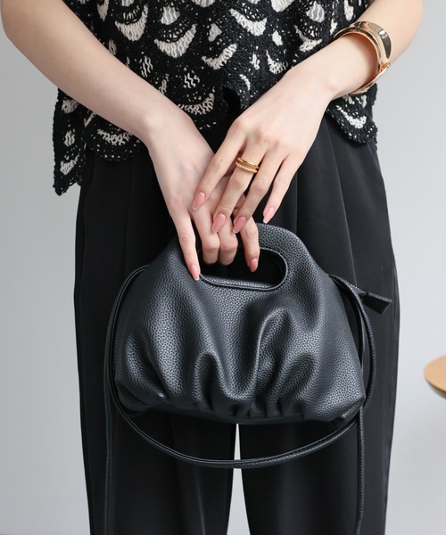 sakishimatokyo(サキシマトーキョー)の「【2WAY】合皮ショルダーバッグ/ギャザー/BAG/バック(ショルダーバッグ・レディース・オフホワイト/ブラック/ベージュ・FREE)」の19枚目の写真