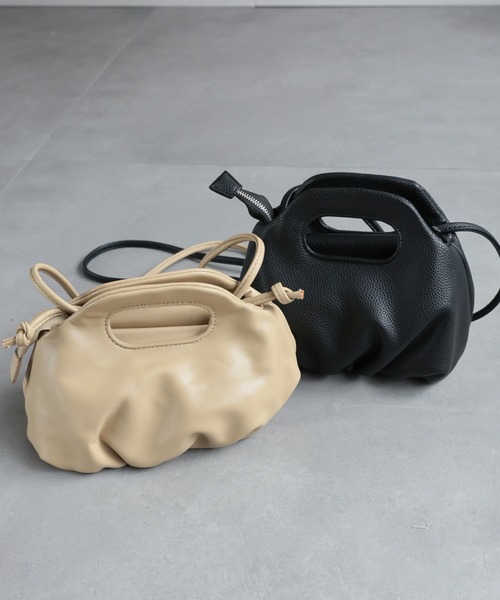 sakishimatokyo(サキシマトーキョー)の「【2WAY】合皮ショルダーバッグ/ギャザー/BAG/バック(ショルダーバッグ・レディース・オフホワイト/ブラック/ベージュ・FREE)」の20枚目の写真