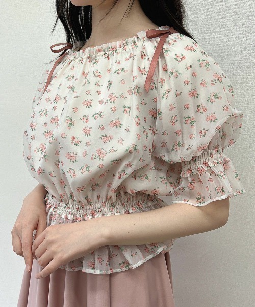 F i.n.t（フィント）の「小花柄シアーシャーリングブラウス/ fint　フィント（シャツ/ブラウス・レディース・ピンク/イエロー/ラベンダー・FREE）」の10枚目の写真