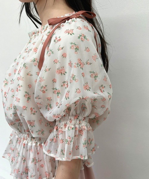 F i.n.t（フィント）の「小花柄シアーシャーリングブラウス/ fint　フィント（シャツ/ブラウス・レディース・ピンク/イエロー/ラベンダー・FREE）」の11枚目の写真