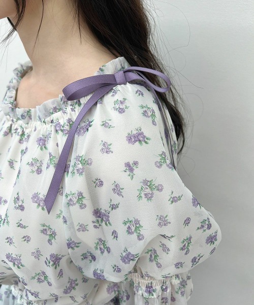 F i.n.t（フィント）の「小花柄シアーシャーリングブラウス/ fint　フィント（シャツ/ブラウス・レディース・ピンク/イエロー/ラベンダー・FREE）」の16枚目の写真