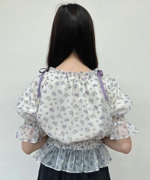 F i.n.t（フィント）の「小花柄シアーシャーリングブラウス/ fint　フィント（シャツ/ブラウス・レディース・ピンク/イエロー/ラベンダー・FREE）」の18枚目の写真