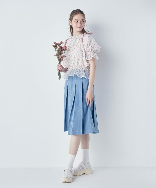 F i.n.t（フィント）の「小花柄シアーシャーリングブラウス/ fint　フィント（シャツ/ブラウス・レディース・ピンク/イエロー/ラベンダー・FREE）」の5枚目の写真