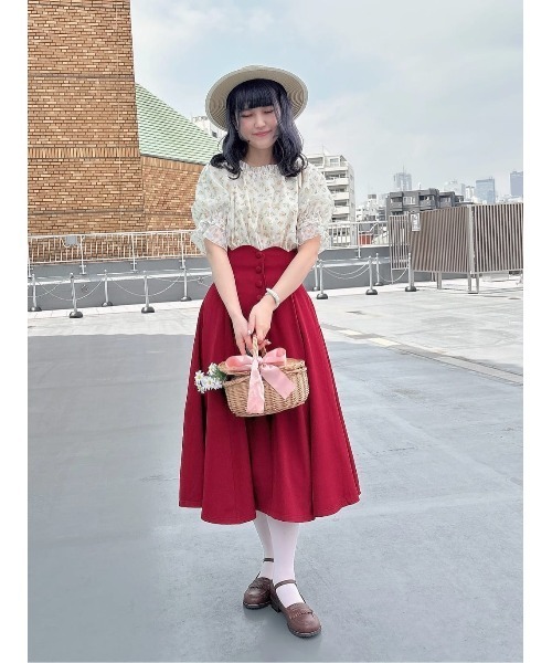 セール】小花柄シアーシャーリングブラウス（シャツ/ブラウス