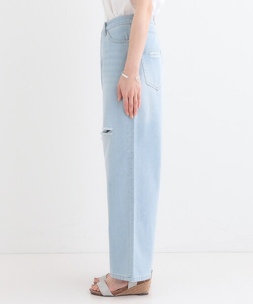 Cutie Blonde（キューティーブロンド）の「【洗える/S-LL】アシメウエスト ダメージデニム（デニムパンツ・レディース・サックスブルー/ブルー・01/02/04/03）」の12枚目の写真