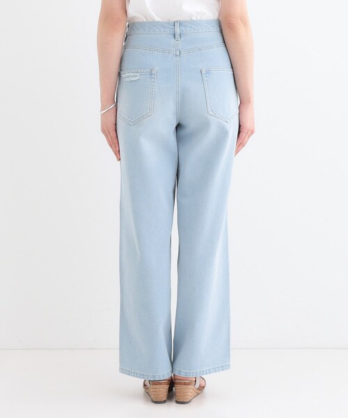 Cutie Blonde（キューティーブロンド）の「【洗える/S-LL】アシメウエスト ダメージデニム（デニムパンツ・レディース・サックスブルー/ブルー・01/02/04/03）」の13枚目の写真