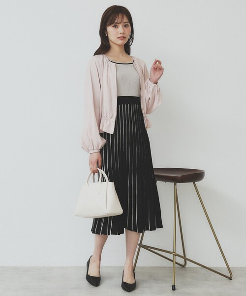 index（インデックス）の「ノーカラーペプラムブルゾン【洗濯機洗い可】（ブルゾン・レディース・ナチュラル/ネイビー・36/42/38/40）」の8枚目の写真