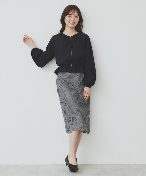 index（インデックス）の「ノーカラーペプラムブルゾン【洗濯機洗い可】（ブルゾン・レディース・ナチュラル/ネイビー・36/42/38/40）」の14枚目の写真