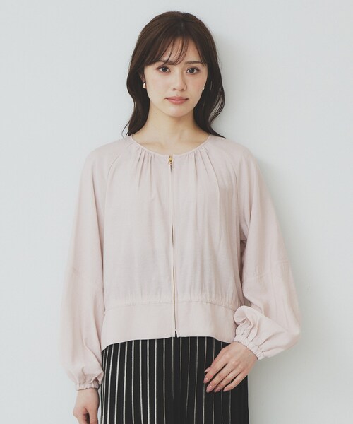 index（インデックス）の「ノーカラーペプラムブルゾン【洗濯機洗い可】（ブルゾン・レディース・ナチュラル/ネイビー・36/42/38/40）」の17枚目の写真