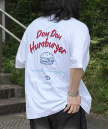 【DOMDOM / ドムドムハンバーガー】 ビッグシルエット バックプリント半袖Tシャツ カットソー メンズ レディース