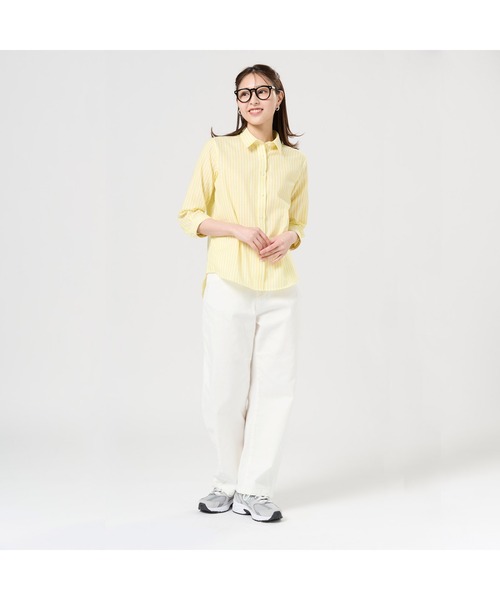 TOKYO SHIRTS(トウキョウシャツ)の「【Pitta Re:)】ふわっとガーゼシャツ 七分袖 綿100% レディースカジュアルシャツ(シャツ/ブラウス・レディース・イエロー・LL/M/L/S)」の6枚目の写真