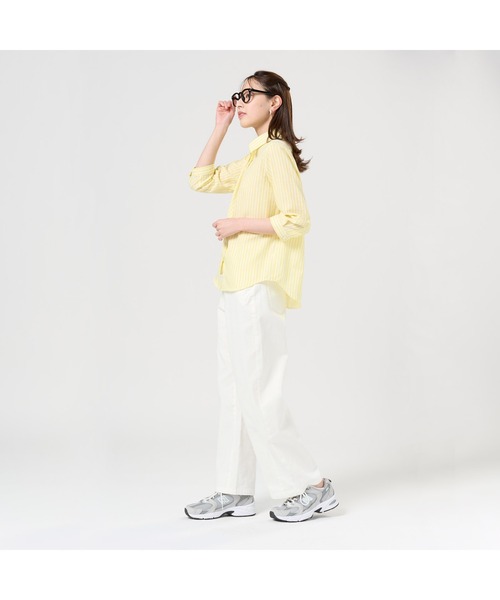 TOKYO SHIRTS(トウキョウシャツ)の「【Pitta Re:)】ふわっとガーゼシャツ 七分袖 綿100% レディースカジュアルシャツ(シャツ/ブラウス・レディース・イエロー・LL/M/L/S)」の7枚目の写真