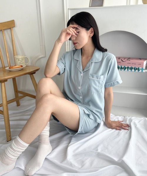 wears(ウェアーズ)の「リラックスパジャマセットアップ ルームウェア 上下セット(ルームウェア/パジャマ・レディース・ブルー/ミント/ピンク/イエロー・FREE)」の15枚目の写真