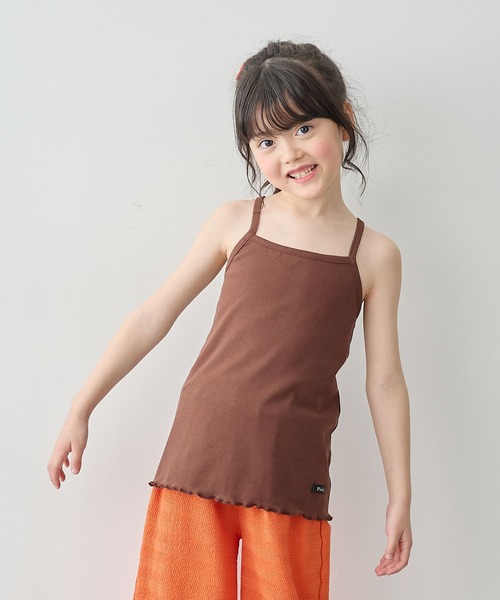 Piet（ピエット）の「裾メロウ バッククロス キャミソール（キャミソール・キッズ・ブラウン/グリーン/ブラック/オフホワイト・100/120/110/130）」の9枚目の写真
