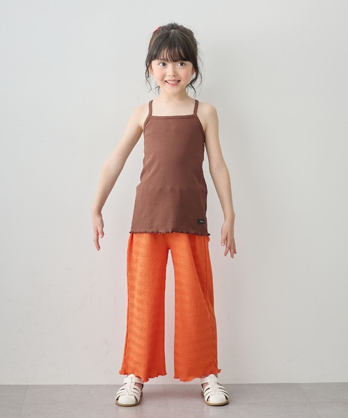 Piet（ピエット）の「裾メロウ バッククロス キャミソール（キャミソール・キッズ・ブラウン/グリーン/ブラック/オフホワイト・100/120/110/130）」の10枚目の写真