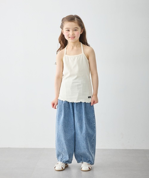 Piet（ピエット）の「裾メロウ バッククロス キャミソール（キャミソール・キッズ・ブラウン/グリーン/ブラック/オフホワイト・100/120/110/130）」の6枚目の写真