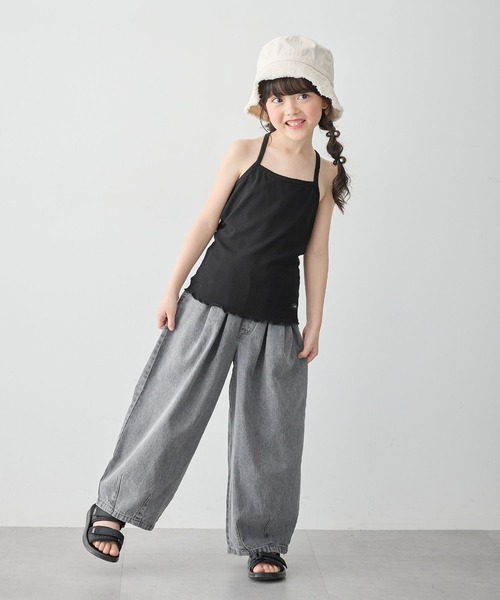 Piet（ピエット）の「裾メロウ バッククロス キャミソール（キャミソール・キッズ・ブラウン/グリーン/ブラック/オフホワイト・100/120/110/130）」の8枚目の写真