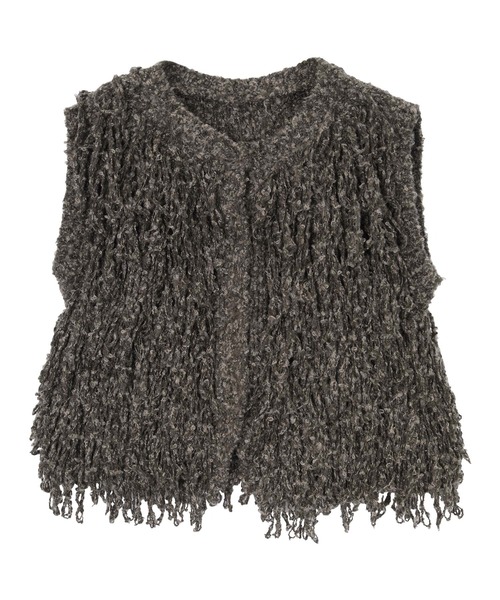 miette（ミエット）の「フリンジニットベスト（ベスト・レディース・チャコール/アイボリー/ブラウン・FREE）」の15枚目の写真