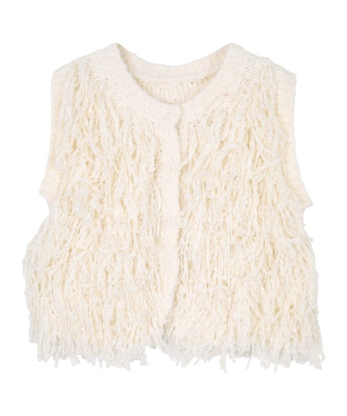 miette（ミエット）の「フリンジニットベスト（ベスト・レディース・チャコール/アイボリー/ブラウン・FREE）」の13枚目の写真