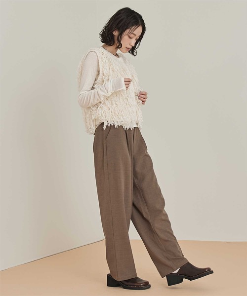 miette（ミエット）の「フリンジニットベスト（ベスト・レディース・チャコール/アイボリー/ブラウン・FREE）」の17枚目の写真