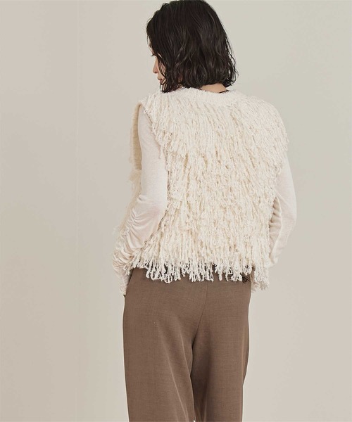 miette（ミエット）の「フリンジニットベスト（ベスト・レディース・チャコール/アイボリー/ブラウン・FREE）」の19枚目の写真