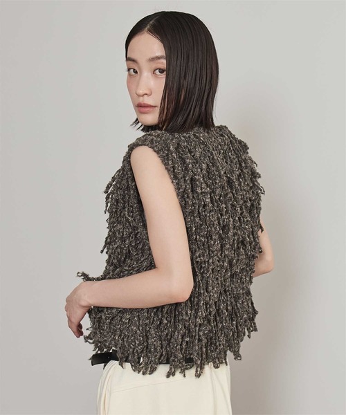 miette（ミエット）の「フリンジニットベスト（ベスト・レディース・チャコール/アイボリー/ブラウン・FREE）」の10枚目の写真